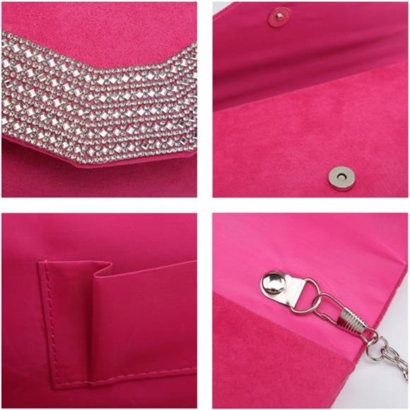 Women's Evening Bags Formal Party Clutches Wedding Purses Cocktail Prom Handbags - Picture 4 of 5